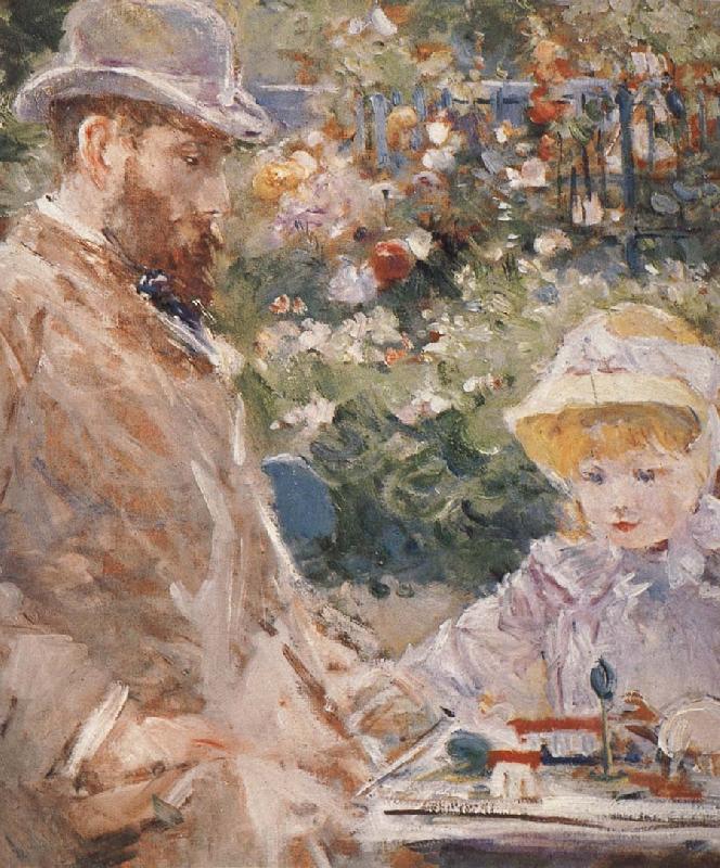 Berthe Morisot Detail of Manet and his daughter